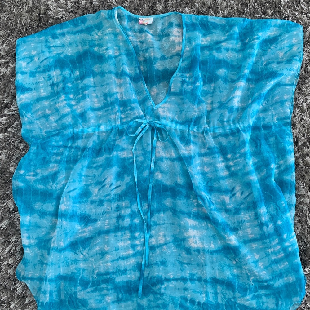 Bindya tie dye beach coverup OS